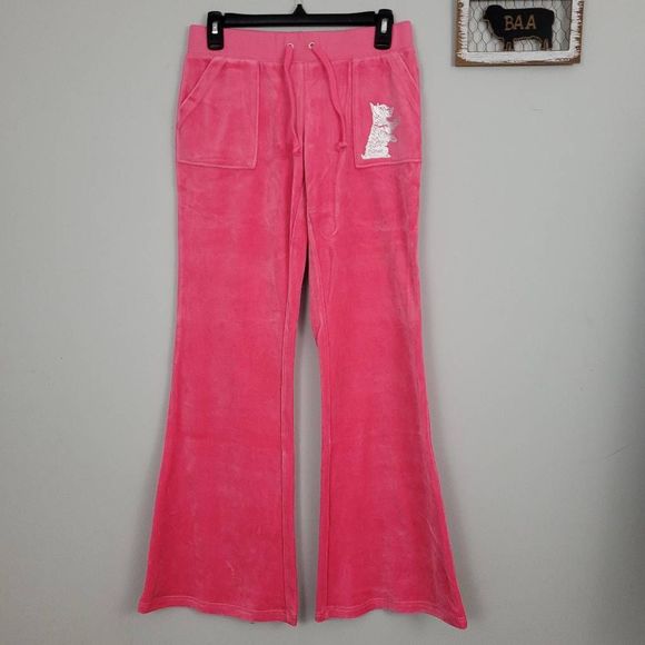 Juicy Couture Pants - NWT Juicy Couture Velour Snap Pocket Pant Sz S Passion Pink Scottie Dog
